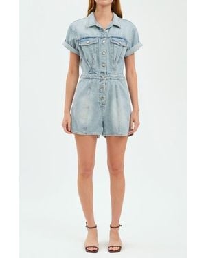 DAZE Topanga Denim Romper - Blue