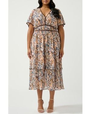 Estelle Bellarosa Print Maxi Dress - Brown