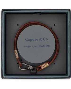 Caputo & Co. Swivel Clasp Craftman Leather Bracelet - Gray
