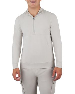 90 Degrees Ultra Mélange Fleece Half Zip Sweatshirt - Gray