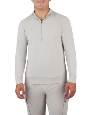 90 Degrees Ultra Mélange Fleece Half Zip Sweatshirt - Gray