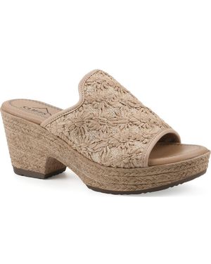 White Mountain Bizzie Platform Wedge Espadrille Sandal - Brown