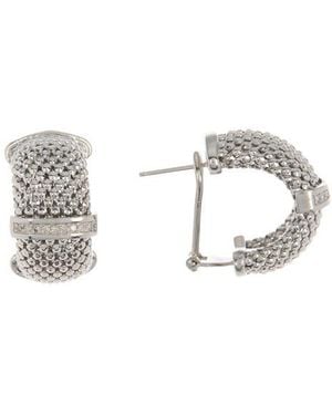 Meshmerise Diamond Mesh French Clip Earrings - White