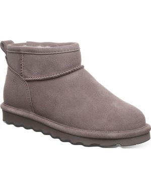 BEARPAW Shorty Genuine Shearling Lined Bootie - Gray