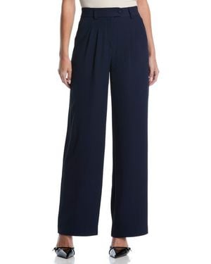 Laundry by Shelli Segal Extended Tab Pleated Pants - Blue