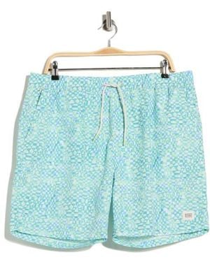 Scotch & Soda Print Swim Trunks - Blue