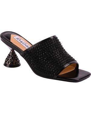 Lady Couture Rhinestone Slide Sandal - Black