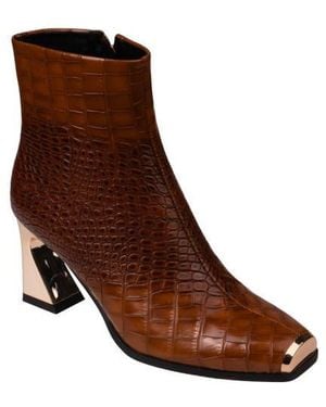 Ninety Union Lima Croc Embossed Boot - Brown