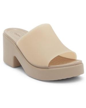 Crocs™ Brooklyn Platform Slide Sandal - Natural