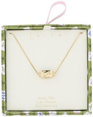 Leith Pavé Spinner Pendant Necklace - Metallic