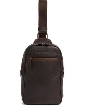 Johnston & Murphy Pebbled Leather Sling Bag - Black