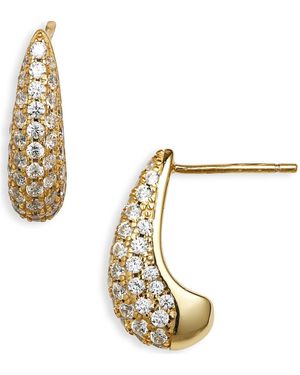 Argento Vivo Pavé Crystal Domed Teardrop Earrings - Metallic