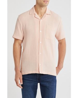 Joe's Jeans Cotton Gauze Camp Shirt - Pink