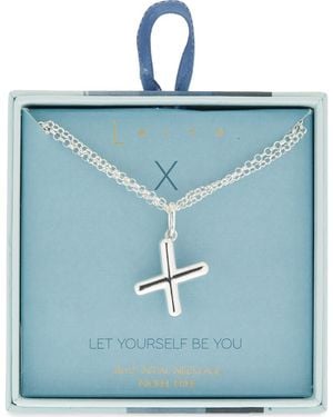 Leith Lowercase Initial Bubble Pendant Necklace - Blue