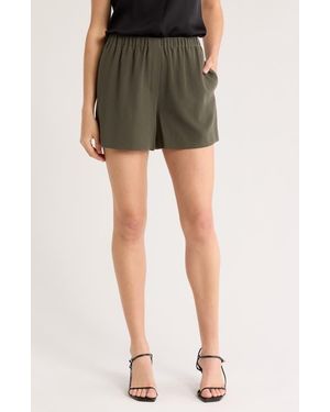 Theory Admiral Crepe Boxer Shorts - Green