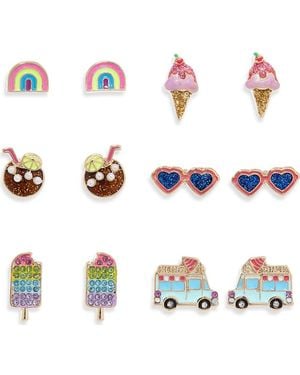 Leith 6-Pack Ice Treat Assorted Stud Earrings - White