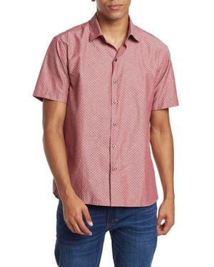 WESTZEROONE Chronos Short Sleeve Woven Sport Shirt - Red