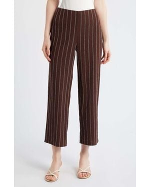 Anne Klein Wide Leg Crop Pants - Brown