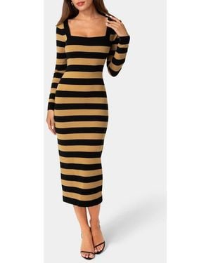 Bebe Long Sleeve Midi Sweater Dress - Black
