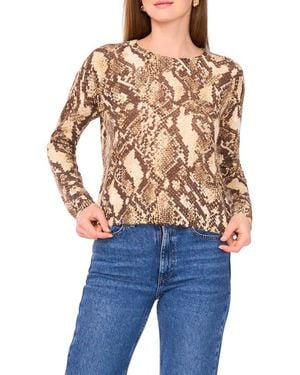 Vince Camuto Print Pullover Sweater - Blue