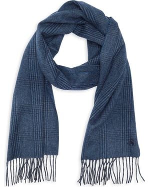Brooks Brothers Wool & Cashmere Glen Plaid Scarf - Blue