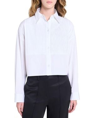 Twp Soon To Be Ex Bib Cotton Button-Up Shirt - White