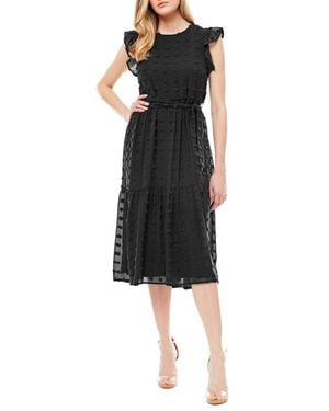 Love By Design Clip Dot Maxi Dress - Black