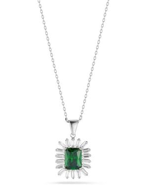 Sphera Milano Cubic Zirconia Halo Pendant Necklace - White