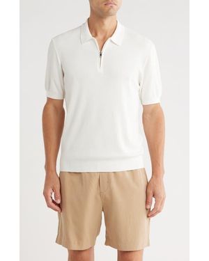 Tahari Quarter Zip Polo - White