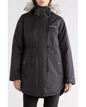 Columbia Suttle Mountain Ii Faux Fur Trim Water Repellent Insulated Jacket - Black