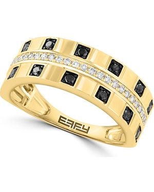 Effy 14K Plated Sterling & Diamond Band Ring - Metallic