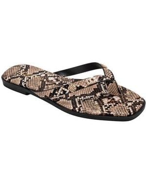 Bebe Python Embossed Thong Sandal - White