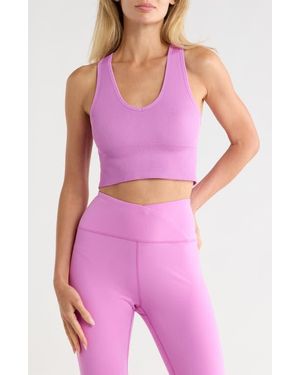 90 Degrees Rib Seamless Highline V-Neck Tank - Pink