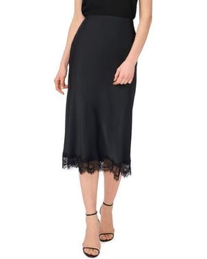 Parker Satin Lace Midi Skirt - Black