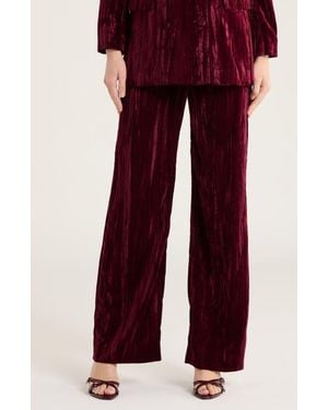 L'Agence Livvy Straight Leg Pants - Red