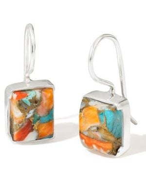 YS GEMS Semiprecious Stone Drop Earrings - White
