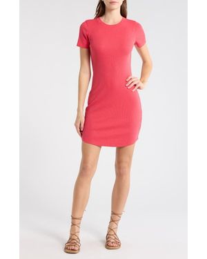 Melrose and Market Short Sleeve Crewneck Mini Dress - Red