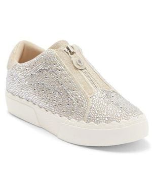 Anne Klein Cadia Zip Embellished Sneaker - White