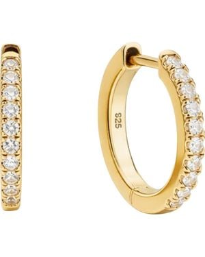 Gabi Rielle Classic Cubic Zirconia Mini Hoop Earrings - Metallic