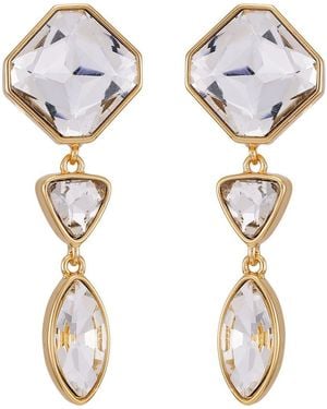 Guess Crystal Linear Drop Earrings - Multicolor