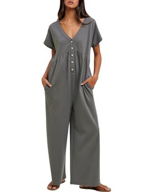Wishlist Wide Leg Jumpsuit - Gray