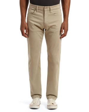 Mavi Marcus Stretch Cotton Twill Slim Straight Leg Pants - Natural