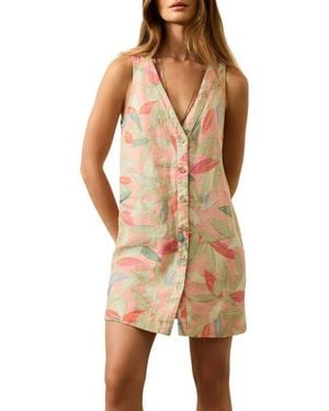 Faherty Alston Button Front Linen Dress - Multicolor