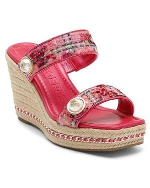KARL LAGERFELD Carsen Espadrille Platform Wedge Sandal - Pink