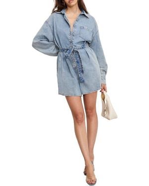 GOOD AMERICAN Weightless Denim Romper - Blue