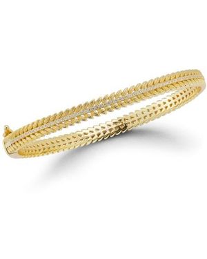 Chloe and Madison Wreath Cubic Zirconia Bangle Bracelet - Metallic