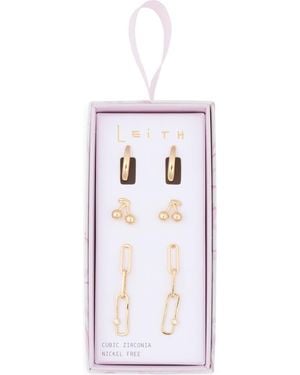 Leith 3-Pack Cherry Assorted Earrings - White