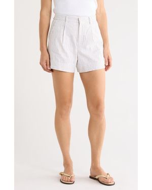 Frank & Eileen Waterford Stripe Cotton Shorts - White