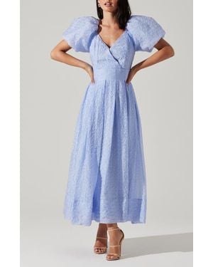 Astr Linette A-Line Dress - Blue