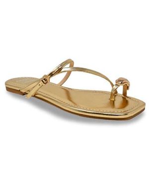 In Touch Footwear Toe Loop Sandal - Metallic